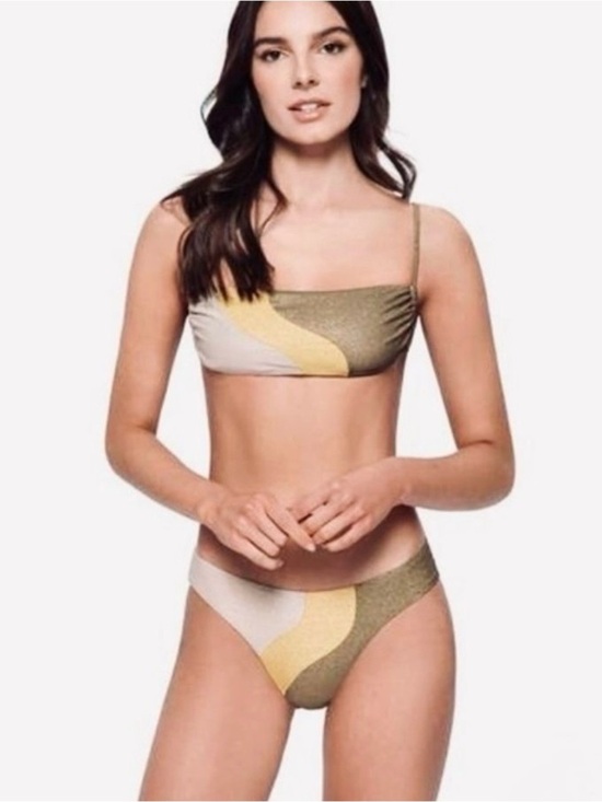 PQ Swim Other - PQ Swim Metallic Colorblock Bandeau Top Heaven Luna Wave Large D NWT $80